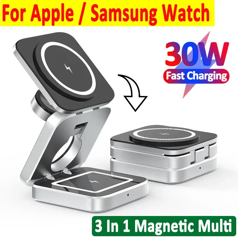 Wireless Charger Watch - 30W Magnetic Wireless Charger Stand for