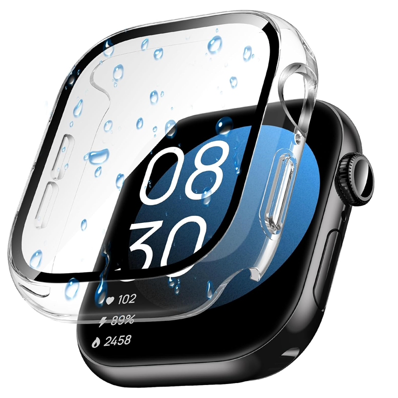 Glass+Case For Apple Watch 44m - огляд і ціна Smartwatch Band Accessories