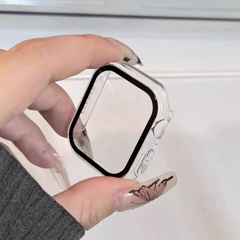 Glass+Case For Apple Watch 44m - огляд і ціна Smartwatch Band Accessories