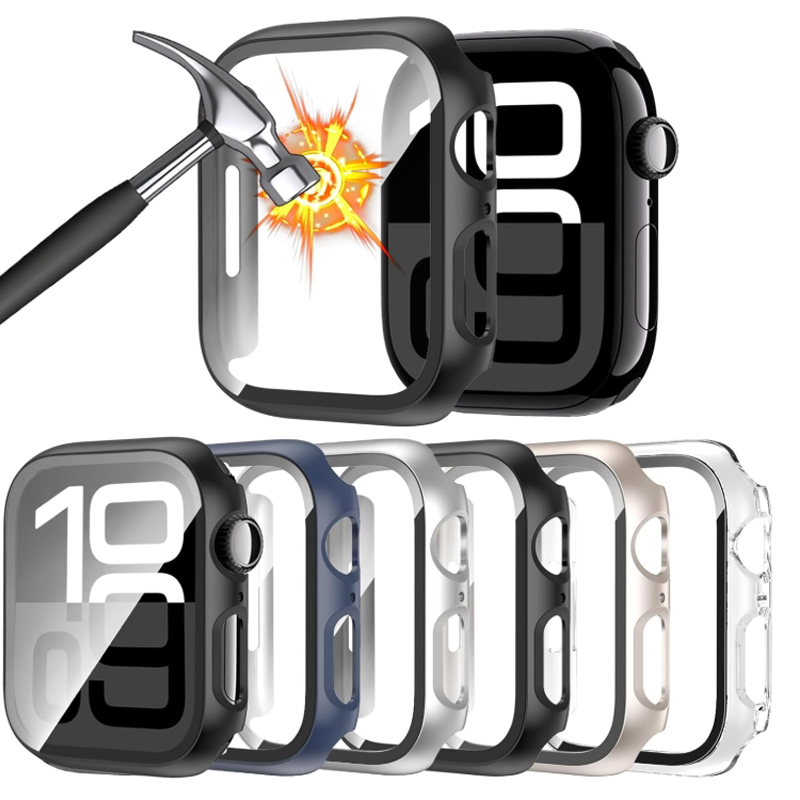 Glass+Case For Apple Watch 44m - огляд і ціна Smartwatch Band Accessories