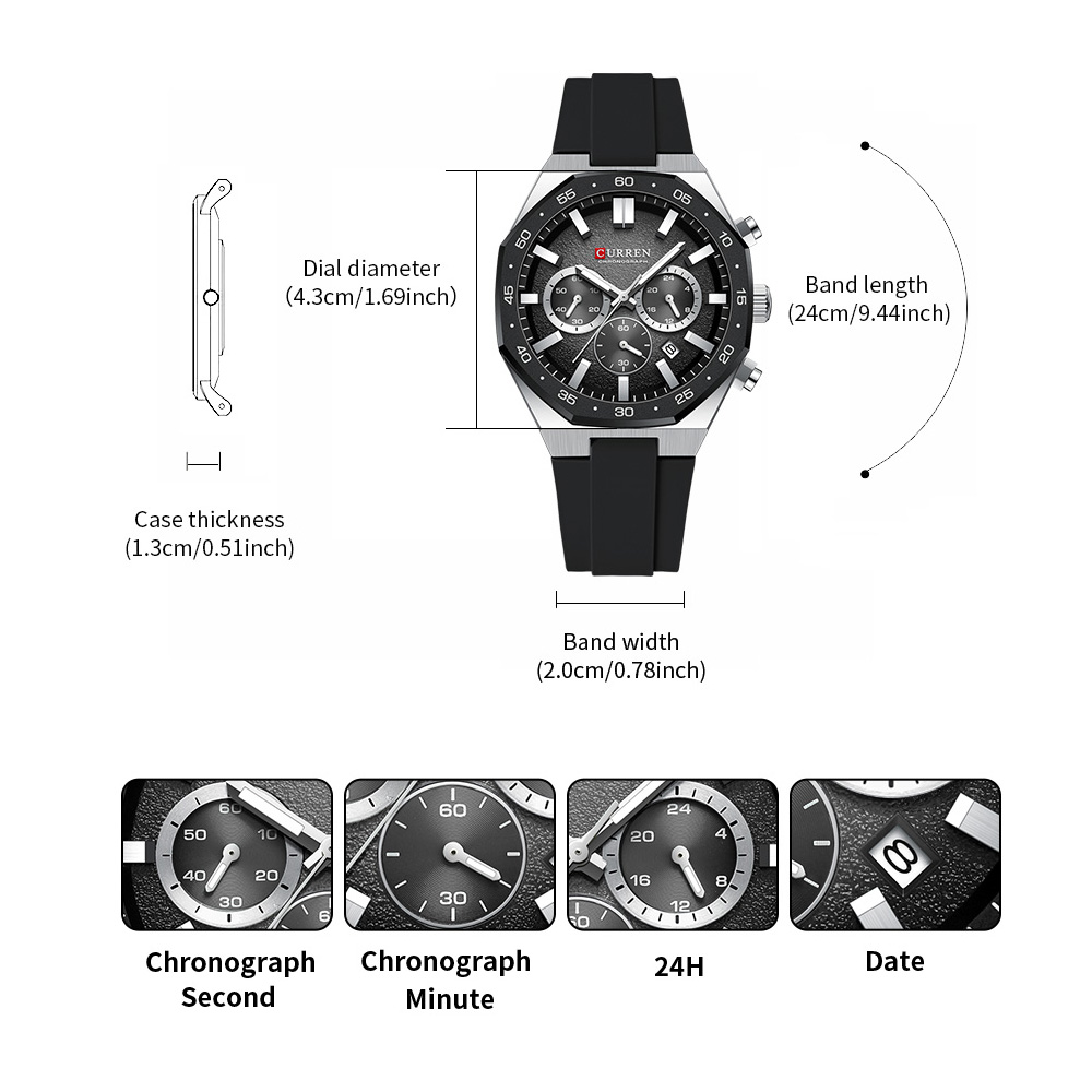 CURREN Fashion Casual Men Spor - огляд і ціна Accessories With Watch